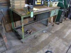 *Engineers Workbench with Shelf, Drawer, and Record No.3 Vice