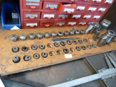 *Assortment of 20mm Collets, Milling Machine Heads, and Other Tooling