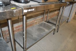 Vogue Stainless Steel Preparation Table with Undershelf