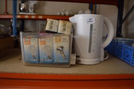 *Electric Kettle and a Box of Light Bulbs