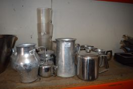 8 Aluminium Jugs, 6 Teapots , and 3 Plastic Jugs