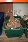 *Box of Wine Glasses, Flutes, Cocktail Glasses, and Other Glassware