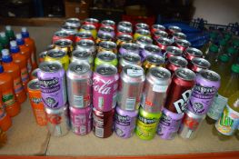 *76 Cans of Assorted Soft Drinks; Coca-Cola, Dandelion & Burdock, Lemonade, etc.