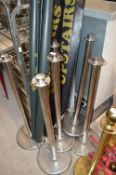 *Six Stainless Steel Posts with Rails and Banners