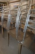 *Square Aluminium Table with Four Stackable Chairs