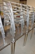 *Square Aluminium Table with Four Stackable Chairs
