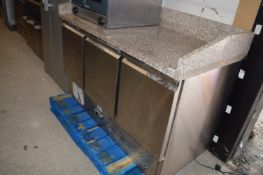 Gastro-Line Granite Topped Pizza Preparation Unit over Three Refrigerated Lockers