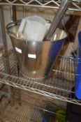 *Stainless Steel Bucket, Plastic Jugs and a Whisk