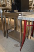 *Stainless Steel Preparation Table with Undershelf and Upstand to Rear