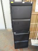 *Two Black Two Drawer Filing Cabinets