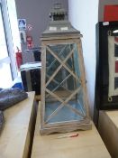*Wood & Glass Lantern (AF - small crack)