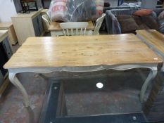 *Lightwood & Cream Dining Table on Saber Legs