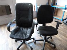 *Two Black Swivel Office Chairs