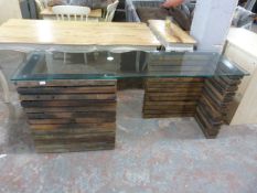*Contemporary Style Table with Glass Top