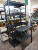 *Black Plastic Five Tier Shelf Unit and a Smaller S