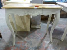 *Lightwood & Cream Side Table on Saber Legs with Drawer