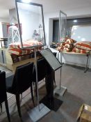 *One Black and Two Upright Grey Display Stands