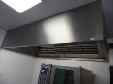 * extraction canopy 2400w x 1200d x 500h complete with inlet ducting and fan - includes all
