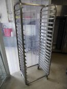 * S/S mobile bakery tray rack to take 600x 400 trays on castors