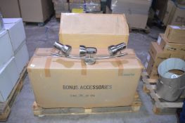 *Pallet of Three Branch Satin Steel Ceiling Lights