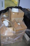*Pallet of Circular White Ceiling Lamps with Shade