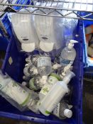 * large quantity of sanitiser and dispensers