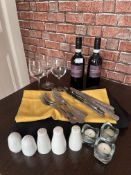 *Black & Gold Tablecloths, Tealight Holders, Condi