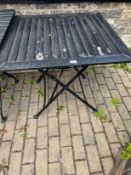 *Square Wrought Iron Folding Outdoor Table