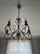 *Satin Chrome Five Branch Chandelier