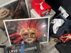 *Three Framed Prints, Assorted Christmas Decoratio