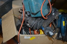 Box of 240v Drills, Sander, etc.