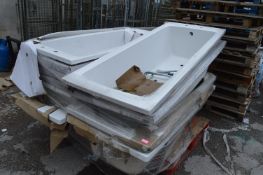 *~10 Ideal White Plastic Baths (condition unknown)