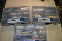 Three Focus 14 Compartment Organisers and Contents