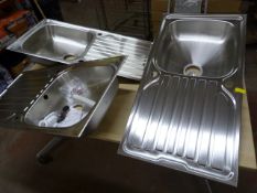 *Three Stainless Steel Sinks Sinks