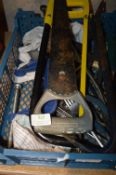 Assortment of Tools; Trowels, Hand Saw, Crowbar, L