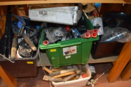 Four Boxes of Various Garage Bric-a-Brac; Sheers,