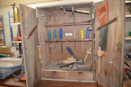 *Tool Cupboard with Woodworking Tools; Chisels, Br