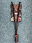 Carved Wooden Elephant Wall Art