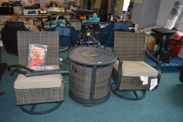 *Sunbrella Patio Heater and Two Swivel Chairs