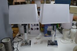 *Pair of Kate Crystal Acrylic Table Lamps