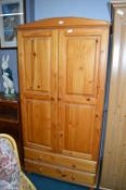 Solid Pine Double Wardrobe