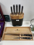 Sabatier 5pc Knife Block Set plus Donald Russel Ca