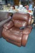 Brown Leather Electric Recliner
