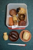 Tub of ~18 Turned Wooden Small Pots and Bowls
