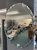 1930's Beveled Edge Oval Wall Mirror