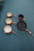 Five Vintage Le Creuset Enamel Pans