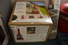 *Outdoor Metal Chimenea with Cooking Grill