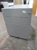 *Small Grey Three Drawer Filing Cabinet on Wheels