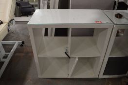 *White Glass Topped Storage Unit