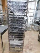 * 1x Wheeled baking rack with flat pan trays